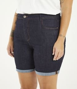 Bermuda Jeans com Barra Dobrada Curve & Plus Size