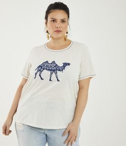 Blusa com Estampa Camelo Curve & Plus Size