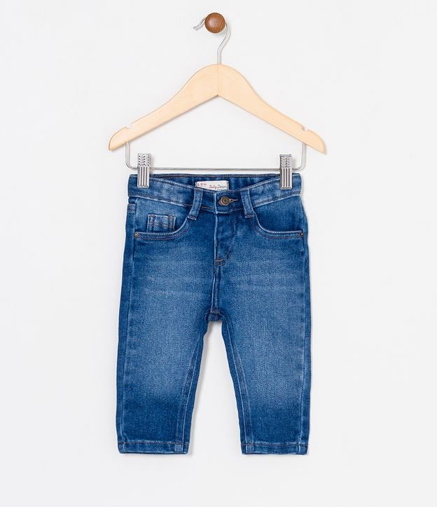 Pantalón Infantil Skinny en Jean - Talle 0 a 18 meses  Azul 1