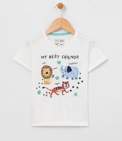 Camiseta Infantil com Estampa de Animais - Tam 1 a 4 anos