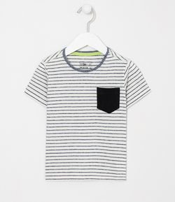 Camiseta Infantil Listrada com Bolso - Tam 1 a 4 anos