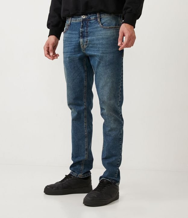 Calça Skinny Básica Jeans com Bolsos Azul 2