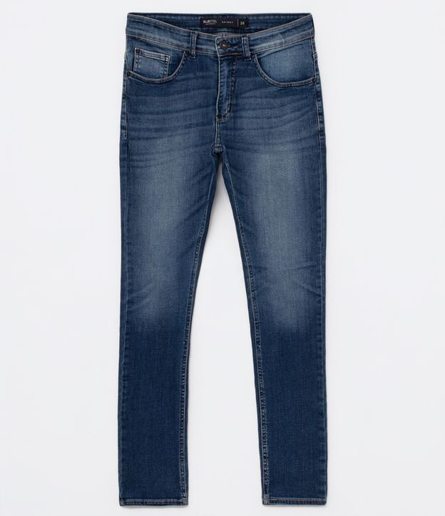 Calça Skinny Básica Jeans com Bolsos Azul 3