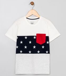 Camiseta Infantil Estampas de Estrelas - Tam 5 a 14