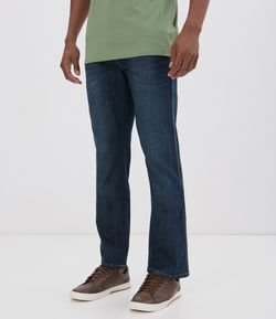 Calça Jeans Classy com Detalhe em Couro