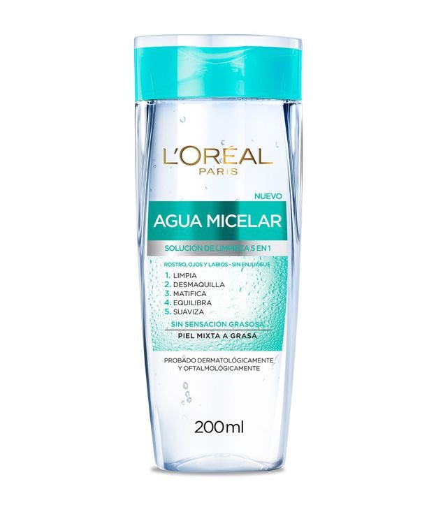Agua Micelar Piel Oleosa 5 en 1 L'oréal Paris  200ml 1
