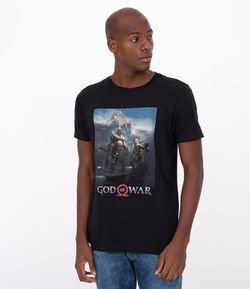 Camiseta Manga Curta com Estampa God Of War
