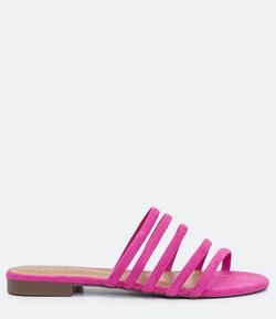 Rasteira Feminina com Tiras Meia Cana Satinato