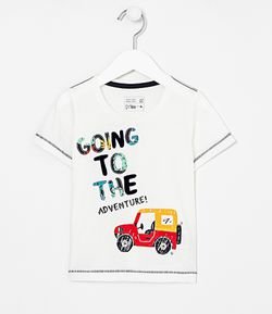Camiseta Infantil Estampa de Carrinho - Tam 1 a 4 anos