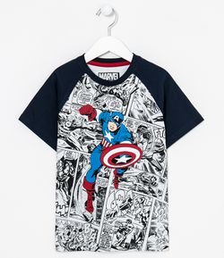 Camiseta Infantil Estampa Capitão América - Tam 4 a 10 anos