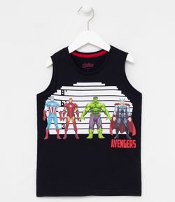 Camiseta Infantil Estampa Avengers - Tam 4 a 14 anos 