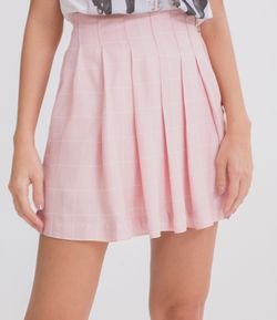 Saia Xadrez Grid com Zíper Frontal