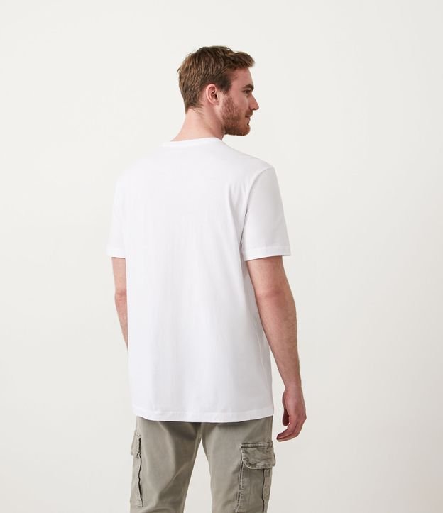 Camiseta Comfort em Algodão com Estampa Rosa dos Ventos Branco 3