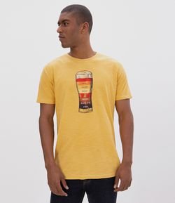 Camiseta Comfort Estampa Copo Níveis de Cerveja 