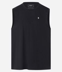 Regata Machão em Algodão com Lettering e Corte a Fio