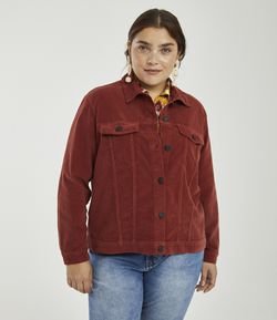 Jaqueta em Veludo Vermelha Curve & Plus Size