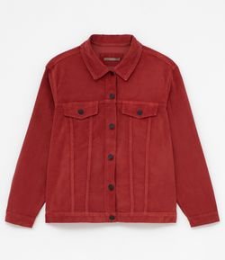 Jaqueta em Veludo Vermelha Curve & Plus Size