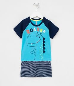 Pijama Infantil Estampa de Dinossauro - Tam 1 a 4 anos