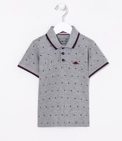 Camiseta Infantil Gola Polo Estampada - Tam 1 a 4 anos