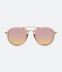 Óculos de Sol Feminino Aviador Rosa Espelhado 