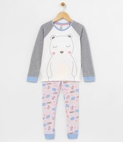 Pijama Infantil Estampa de Urso - Tam 2 a 10 anos