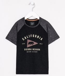 Camiseta Infantil Estampa Urso California - Tam 5 a 14 anos