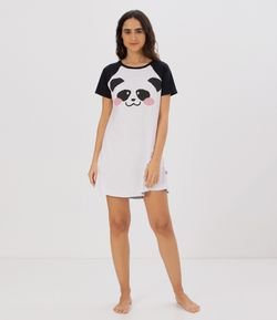 Camisola Manga Curta Estampa Panda 