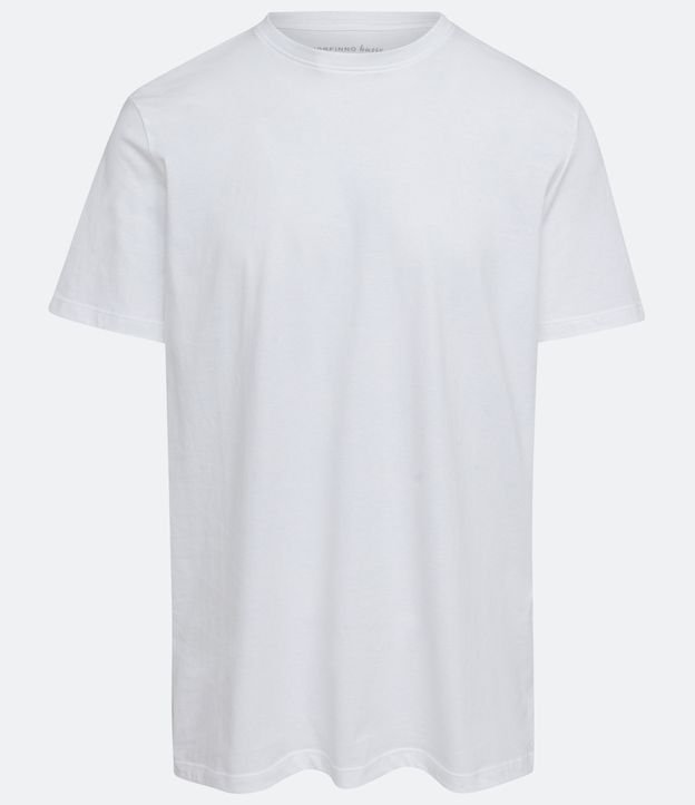 Camiseta Comfort Básica em Algodão Peruano Branco 5