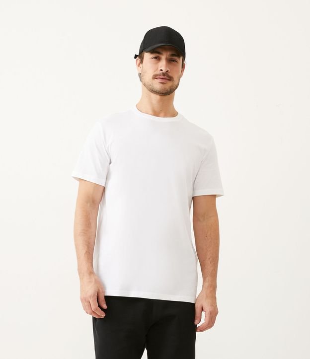 Camiseta Comfort Básica em Algodão Peruano Branco 1