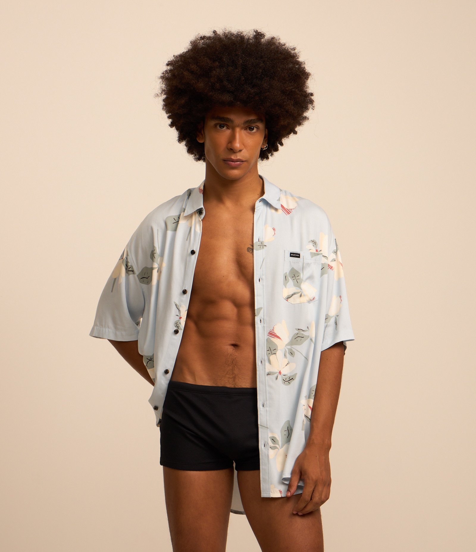 Sunga Boxer Básica Texturizada com Cordão Interno Preto 1