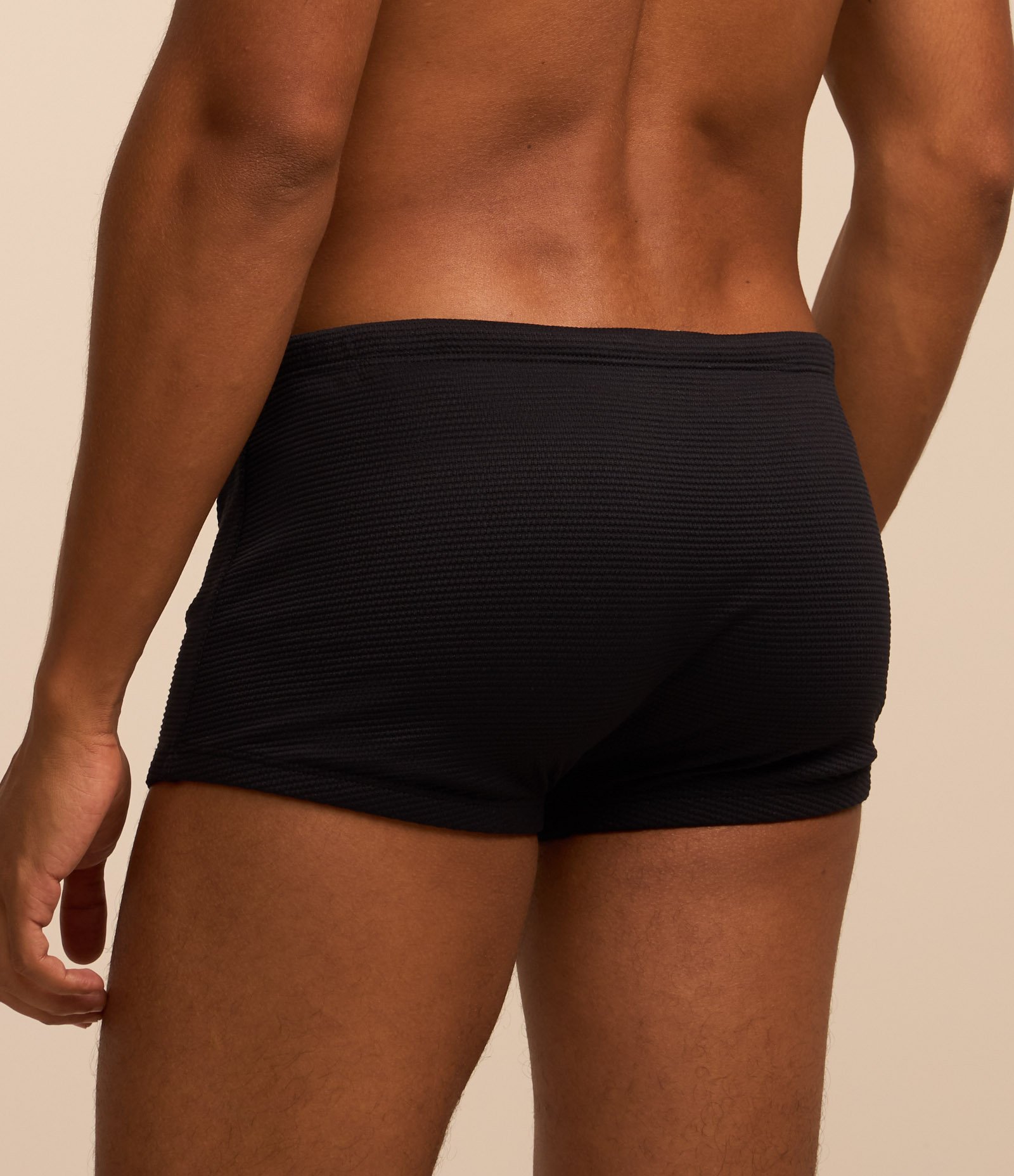 Sunga Boxer Básica Texturizada com Cordão Interno Preto 3