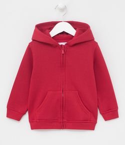 Blusão Infantil Básico Liso com Capuz e Bolso - Tam 1 a 4 anos