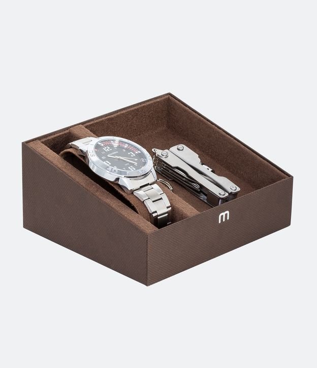Kit Relógio Masculino Mondaine 99350G0MVNE3KC Analógico 5ATM + Chaveiro Multiuso  U 3