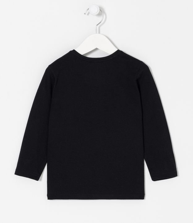 Remera Manga Larga Lisa Basica - Talle 1 a 4 años  Negro  2