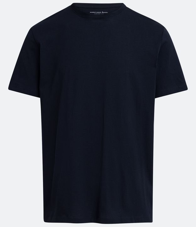 Camiseta Comfort Básica em Algodão Peruano Azul Escuro 5