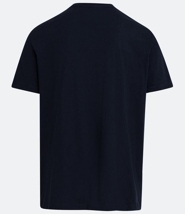 Camiseta Comfort Básica em Algodão Peruano Azul Escuro 6