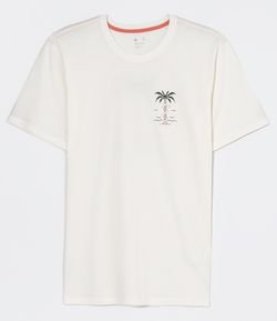 Camiseta Estampa nas Costas Coqueiro e Lettering 