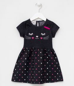 Vestido Infantil com Estampa de Estrelas - Tam 1 a 4 anos