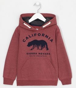 Blusão Infantil em Moletom Estampa Urso California - Tam 5 a 14 anos
