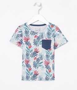 Camiseta Infantil Estampa Folhagem - Tam 1 a 4 anos