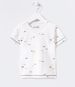 Camiseta Infantil Estampa de Peixinho - Tam 1 a 4 anos