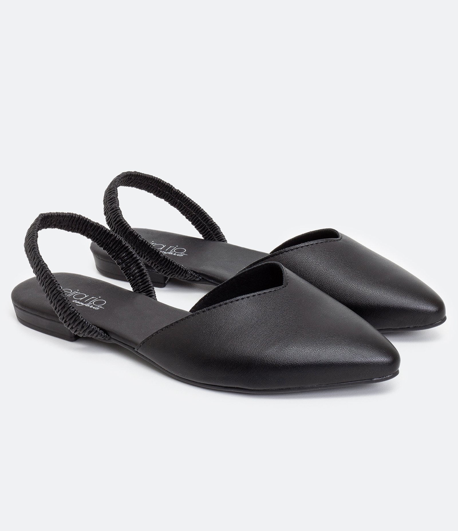 Sapatilha Mule Bico Fino e Elástico no Tornozelo Beira Rio Preto 2