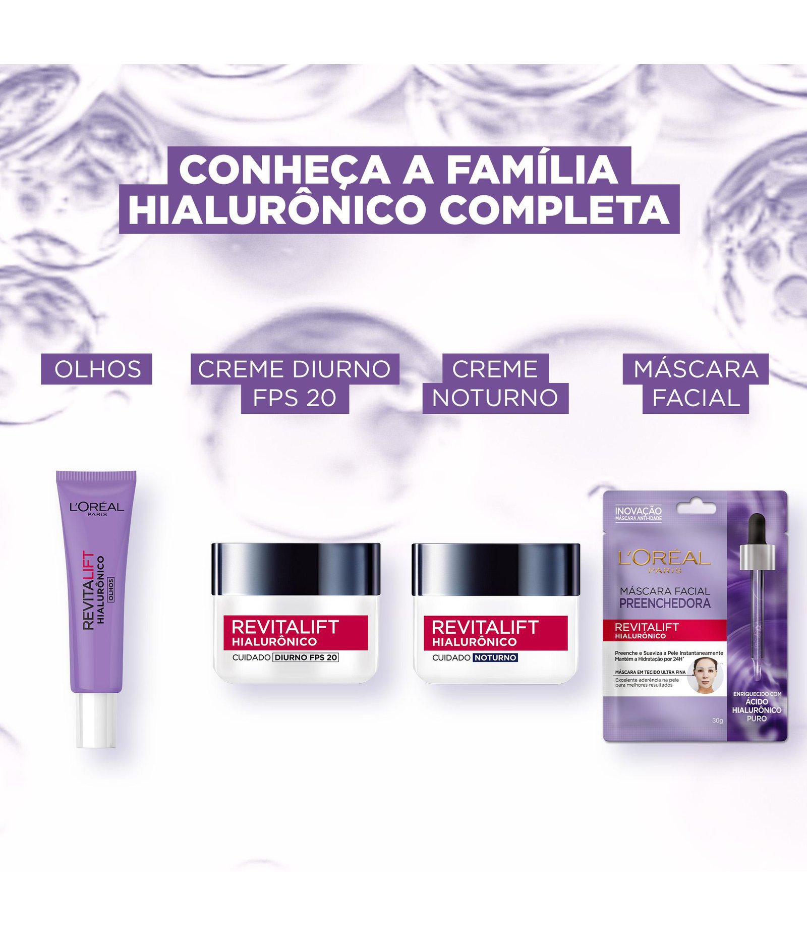 Creme Facial Anti-idade L'Oréal Paris Revitalift Hialurônico Diurno FPS 20, 49g 50ml 6