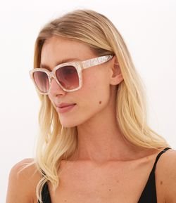 Óculos de Sol Feminino Quadrado em Madrepérola