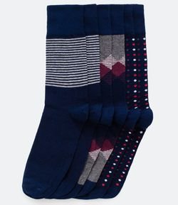 Kit com 3 Cano Médio Estampadas 