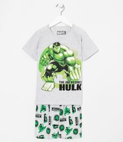 Pijama Infantil Estampa do Hulk com Máscara - Tam 4 a 10 anos