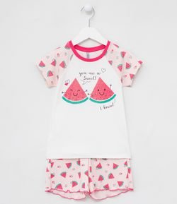 Pijama Infantil com Estampa de Melancia - Tam 2 a 10 anos