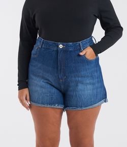Short Jeans Mom com Barra Dobrada Curve & Plus Size