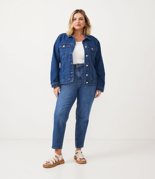 Jaqueta em Jeans com Elastano Curve & Plus Size Azul 2
