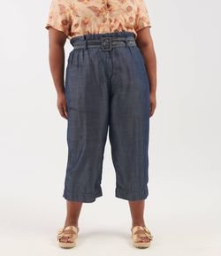 Calça Jeans Liocel Pantacourt com Cinto Curve & Plus Size